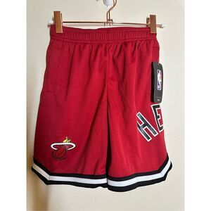 Miami Heat Boys NBA Red and Black Basketball Shorts Size 7 New